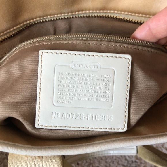 Coach Hampton Shoulder Purse Bag Fall Trend Tan Cream Brown Tag - Picture 7 of 13